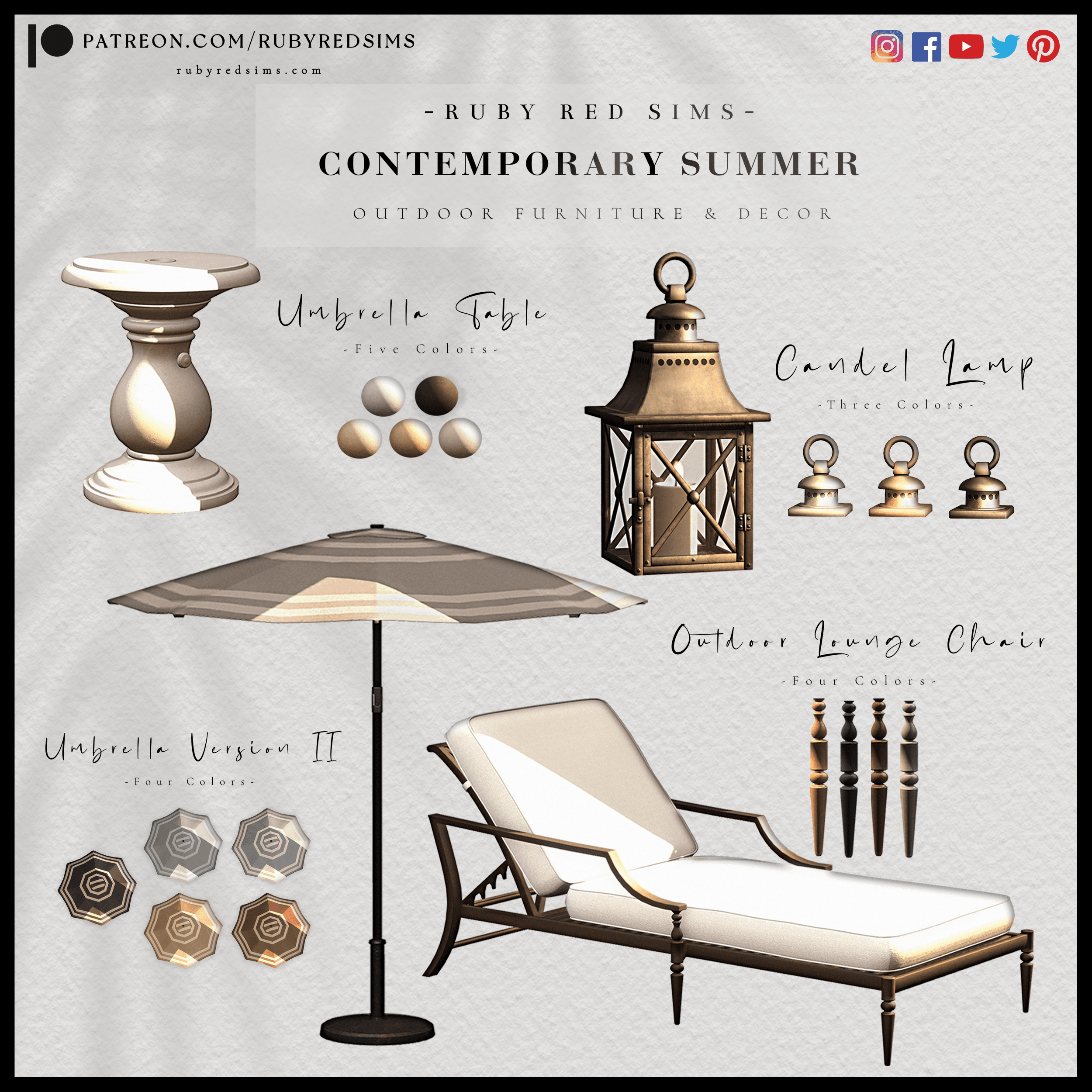 Галерея мода Набор для патио Contemporary Summer #3